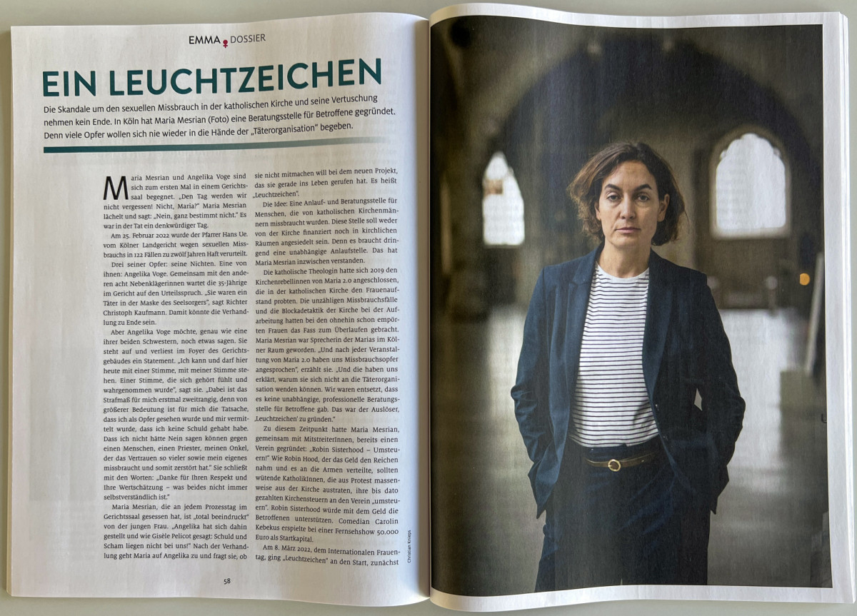 Maria Mesrian Portrait Aktivistin Maria 2.0 Katholische Kirche Emma Magazin